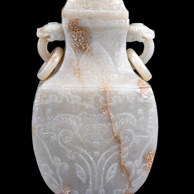 Sale Photo Thumbnail #217: Fine Quality Antique Chinese Carved Jade Vase