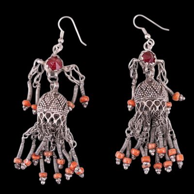 Sale Photo Thumbnail #551: Vintage Uzbek Tribal Dome Earrings