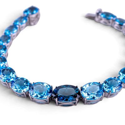 Sale Photo Thumbnail #380: Blue Topaz Estate Sterling Silver Bracelet