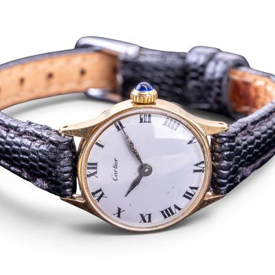 Sale Photo Thumbnail #609: Vintage 14K Cartier Round Ladies Dress Watch