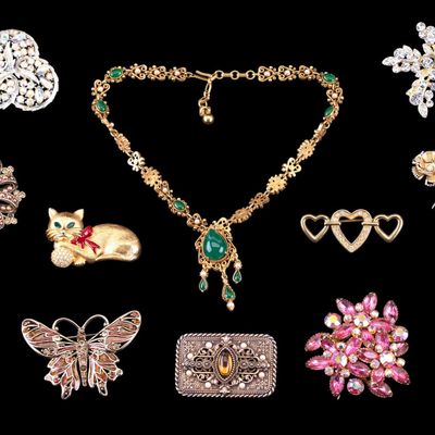 Sale Photo Thumbnail #434: Florenza Necklace and Vintage Pins