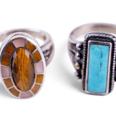 Sale Photo Thumbnail #390: Turquoise Ring & Tiger's Eye Ring