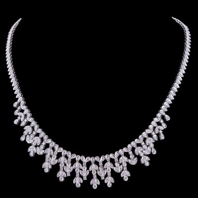 Sale Photo Thumbnail #630: 18K White Gold & Natural Diamond Necklace