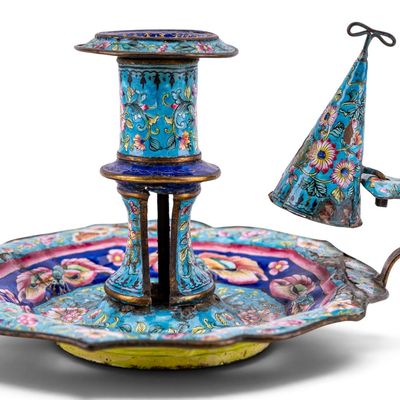 Sale Photo Thumbnail #243: Chinese Cloisonne Enamel Candlestick with Snuffer