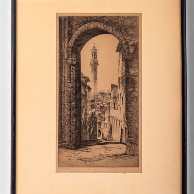 Sale Photo Thumbnail #75: John Taylor Arms "La Torre del Mangia", Etching