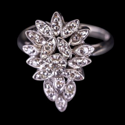 Sale Photo Thumbnail #612: Vintage 14K White Gold .50ct Diamond Ring
