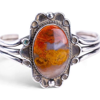 Sale Photo Thumbnail #398: Sterling Silver and Agate Bracelet