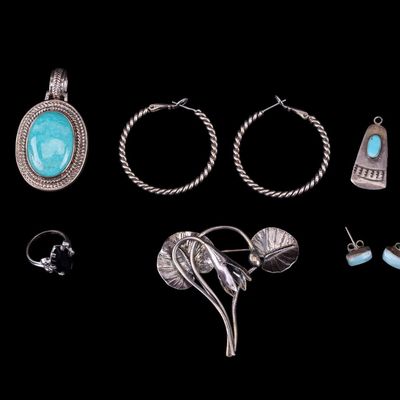 Sale Photo Thumbnail #547: Vintage Silver Jewelry