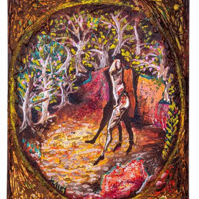 Sale Photo Thumbnail #108: Abstract Figurative Mixed Media on Canvas