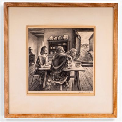 Sale Photo Thumbnail #128: John S. de Martelly "Give Us This Day" Lithograph