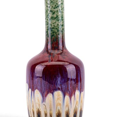 Sale Photo Thumbnail #184: Chinese Flambe Glazed Bottle Vase