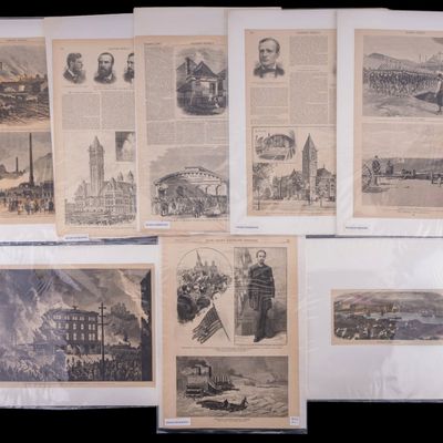 Sale Photo Thumbnail #66: Antique Wood Engravings Pittsburgh History (8)