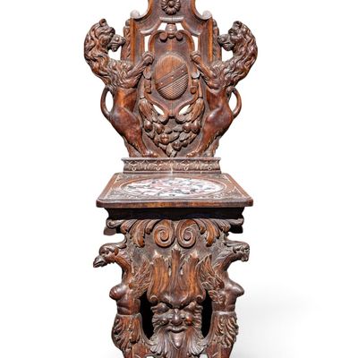 Sale Photo Thumbnail #9: Italian Renaissance Revival Sgabello Chair