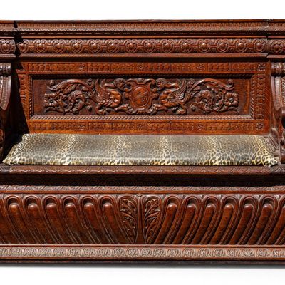 Sale Photo Thumbnail #2: Italian Renaissance Revival Wooden Storage Bench