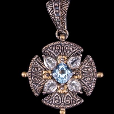 Sale Photo Thumbnail #532: Sterling and 18k Barbara Bixby Maltese Cross