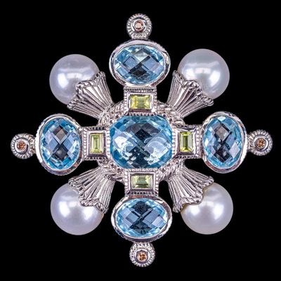 Sale Photo Thumbnail #526: Sterling Silver Judith Ripka Brooch Pendant