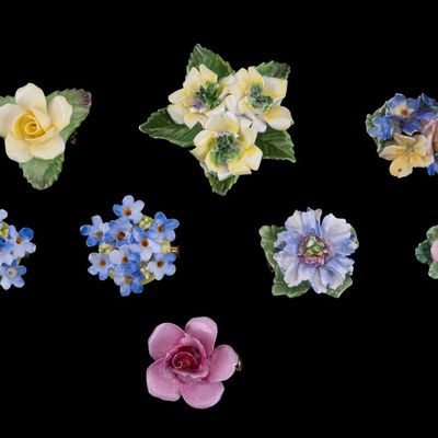 Sale Photo Thumbnail #483: 8 Vintage Fine Bone China Crown Staffordshire Pins