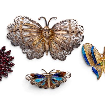 Sale Photo Thumbnail #507: Antique Silver Butterfly Brooches