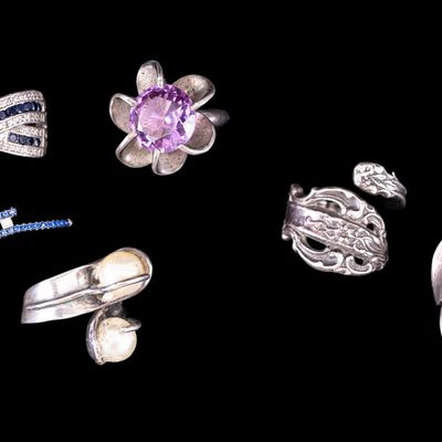 Sale Photo Thumbnail #592: 5 Sterling Silver Rings