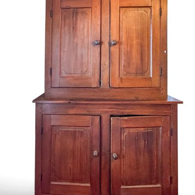Sale Photo Thumbnail #44: 18th C Two-Piece Stepback Cupboard