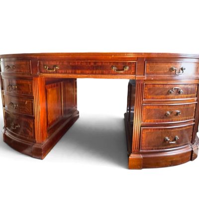 Sale Photo Thumbnail #57: English Antique-Style Oval Partners Desk