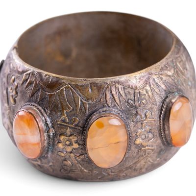 Sale Photo Thumbnail #584: Antique Chinese Export Silver Repousse Cuff