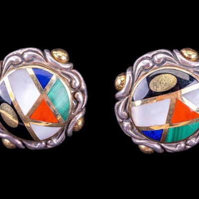 Sale Photo Thumbnail #518: Sterling Silver and 18k Asch Grossbardt Earrings