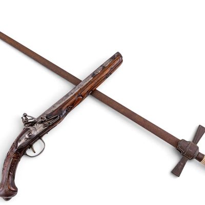 Sale Photo Thumbnail #158: Decorative Weaponry Flintlock & Sword