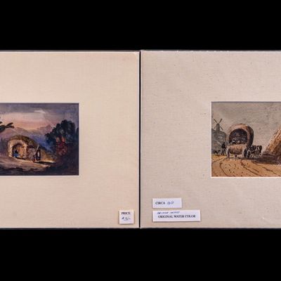 Sale Photo Thumbnail #68: Antique British Original Watercolor Landscapes (2)