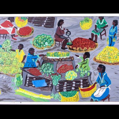 Sale Photo Thumbnail #122: Errol Darling Jamaican Market Scene O/b