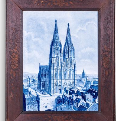Sale Photo Thumbnail #287: Framed Porcelain Plaque, Cologne Cathedral