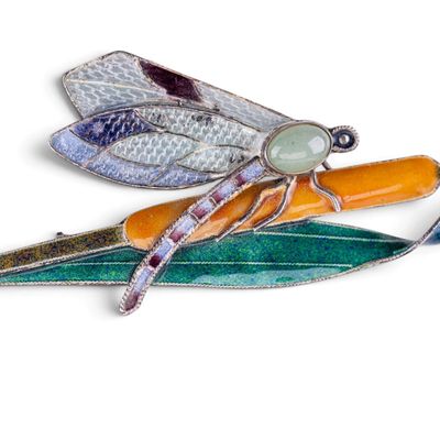 Sale Photo Thumbnail #364: Enamel and Jade Brooch