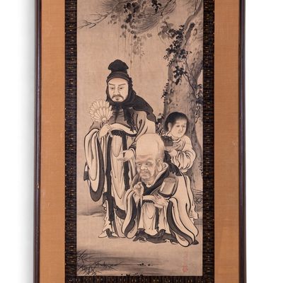 Sale Photo Thumbnail #248: Chinese Ink and Wash Painting of Immortals