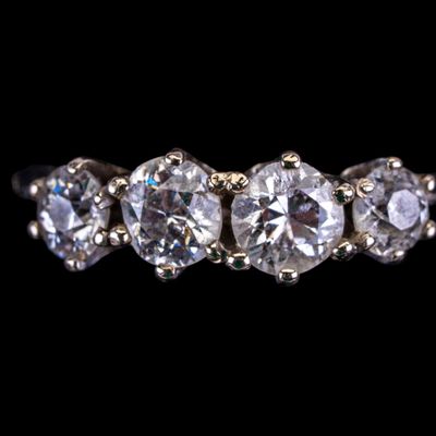 Sale Photo Thumbnail #652: 14k White Gold Diamond Art Deco Ring