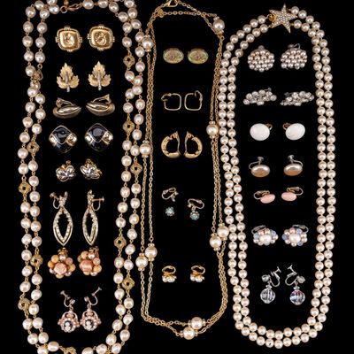 Sale Photo Thumbnail #460: Joan Rivers Faux Pearl Necklaces, Clip On Earrings