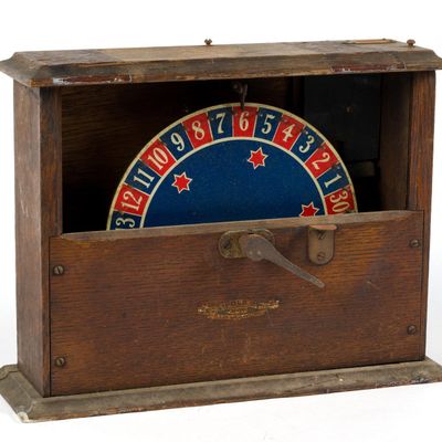 Sale Photo Thumbnail #297: Antique Griswold 5¢ Wheel of Fortune Cigar Trade Stimulator