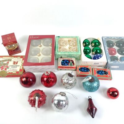 Sale Photo Thumbnail #89: Vintage Christmas Ornaments & Lights