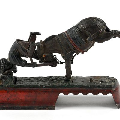 Sale Photo Thumbnail #125: Mule Rider Cast Iron Mechanical Bank