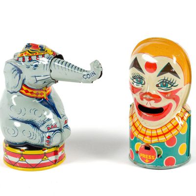 Sale Photo Thumbnail #285: 2 J. Chein & Co. Tin Coin Banks