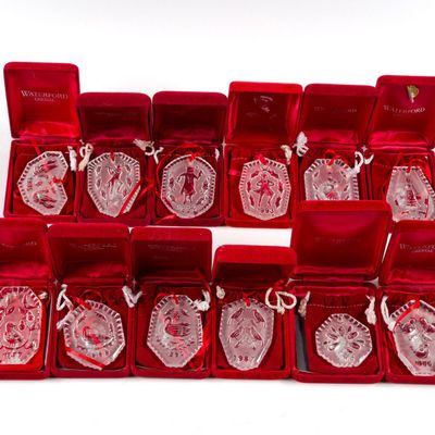 Sale Photo Thumbnail #12: Waterford Twelve Days of Christmas Crystal Ornament Set