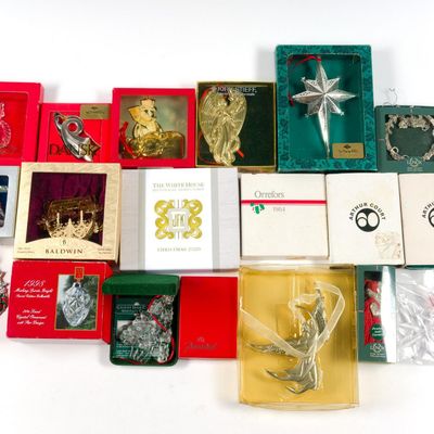 Sale Photo Thumbnail #15: 19 Ornaments Incl. Gorham Lenox Dansk Baccarat