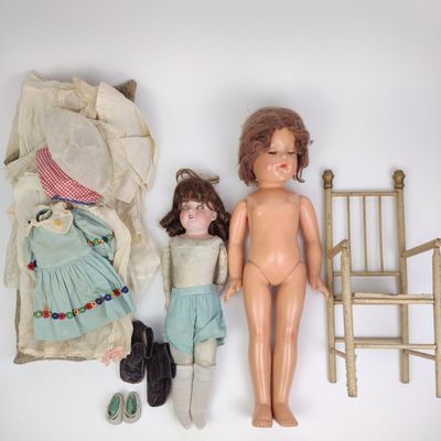 Sale Photo Thumbnail #254: 2 Vintage Dolls incl. Effanbee and Accessories