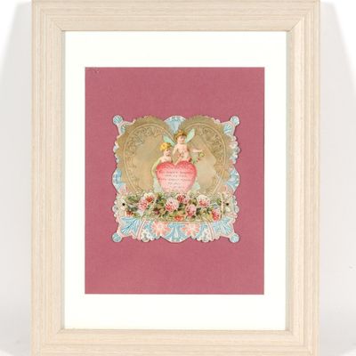 Sale Photo Thumbnail #138: Framed Victorian-Style Valentines Day Card