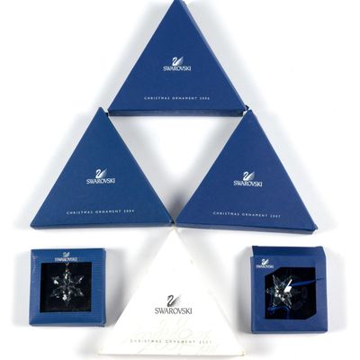 Sale Photo Thumbnail #11: 6 Swarovski Crystal Christmas Ornaments