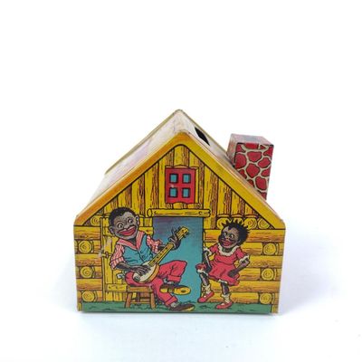 Sale Photo Thumbnail #269: Antique Tin Log Cabin Bank