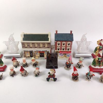 Sale Photo Thumbnail #90: Christmas Village and Stocking Holders