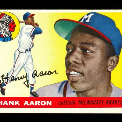 Sale Photo Thumbnail #214: 1955 Topps 47 Hank Aaron Baseball Card