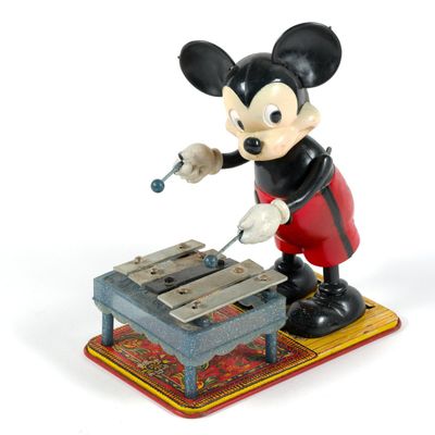 Sale Photo Thumbnail #288: Vintage Mickey Mouse Xylophone Player Wind-Up Toy