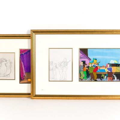 Sale Photo Thumbnail #41: 2 Framed Animation Art