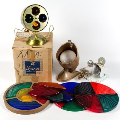 Sale Photo Thumbnail #65: Vintage Spartus Rotating Color Wheel and Lamp